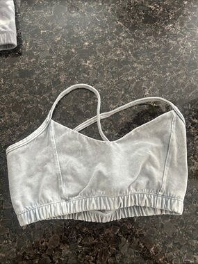 Tie-Dye Strappy Sports Bralette Tank Top - Blue